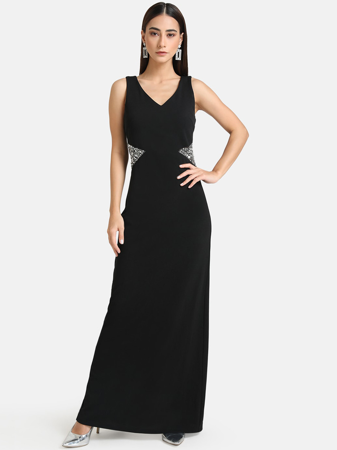 

Kazo Black Embellished Maxi Dress