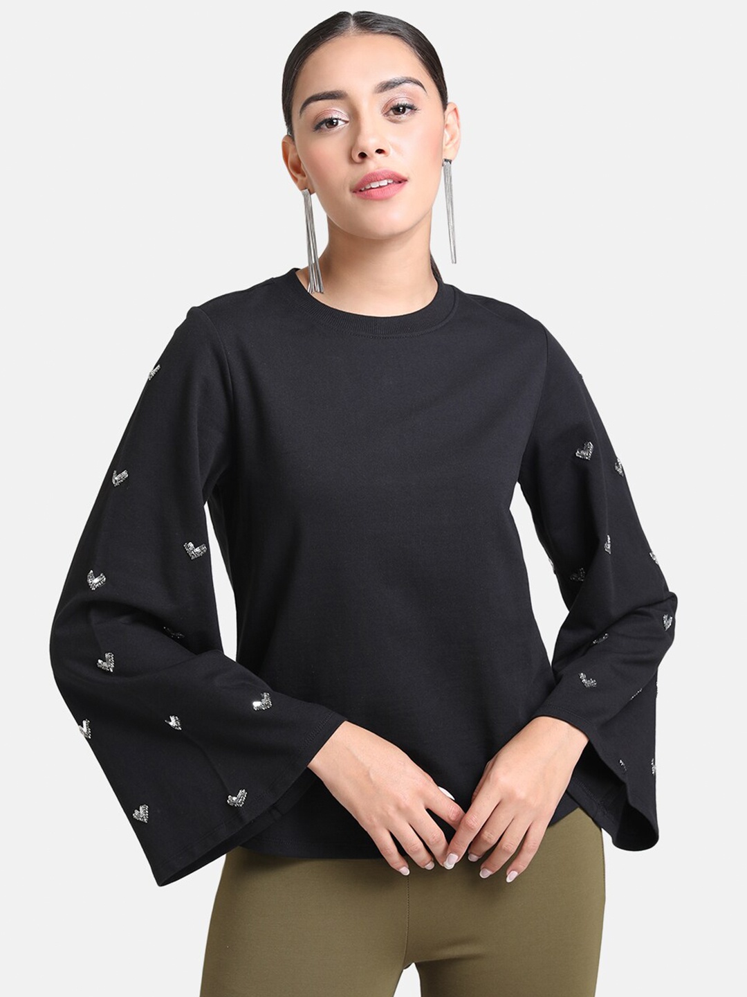 

Kazo Black Cotton Regular Top