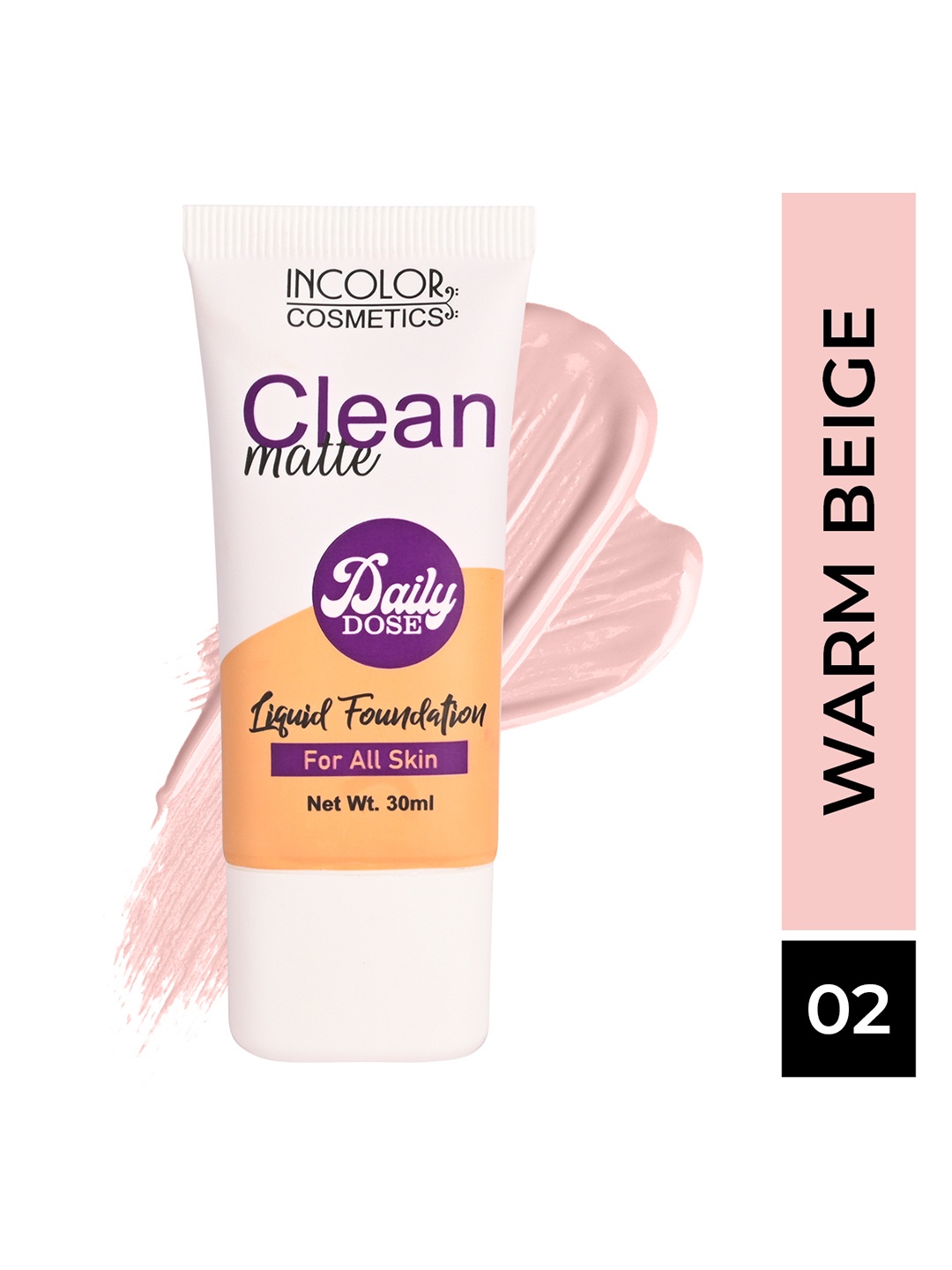 

INCOLOR Beige Clean Matte Daily Dose Liquid Foundation - 02 Warm Beige