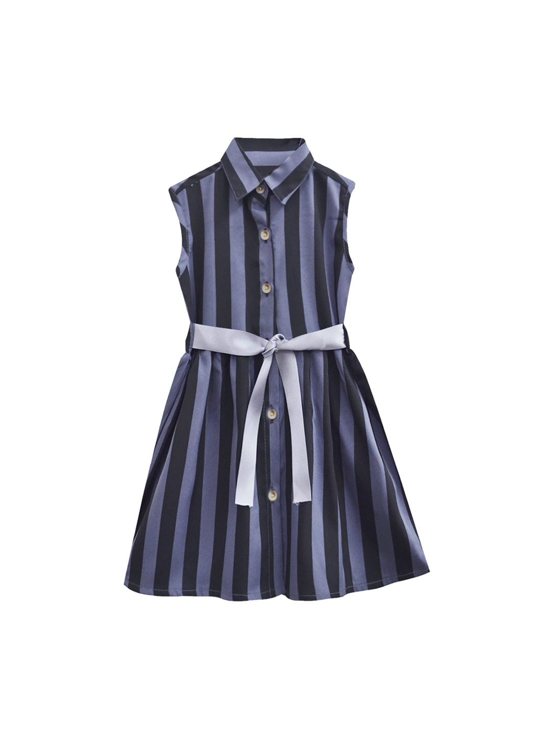 

A T U N Grey Striped Dress
