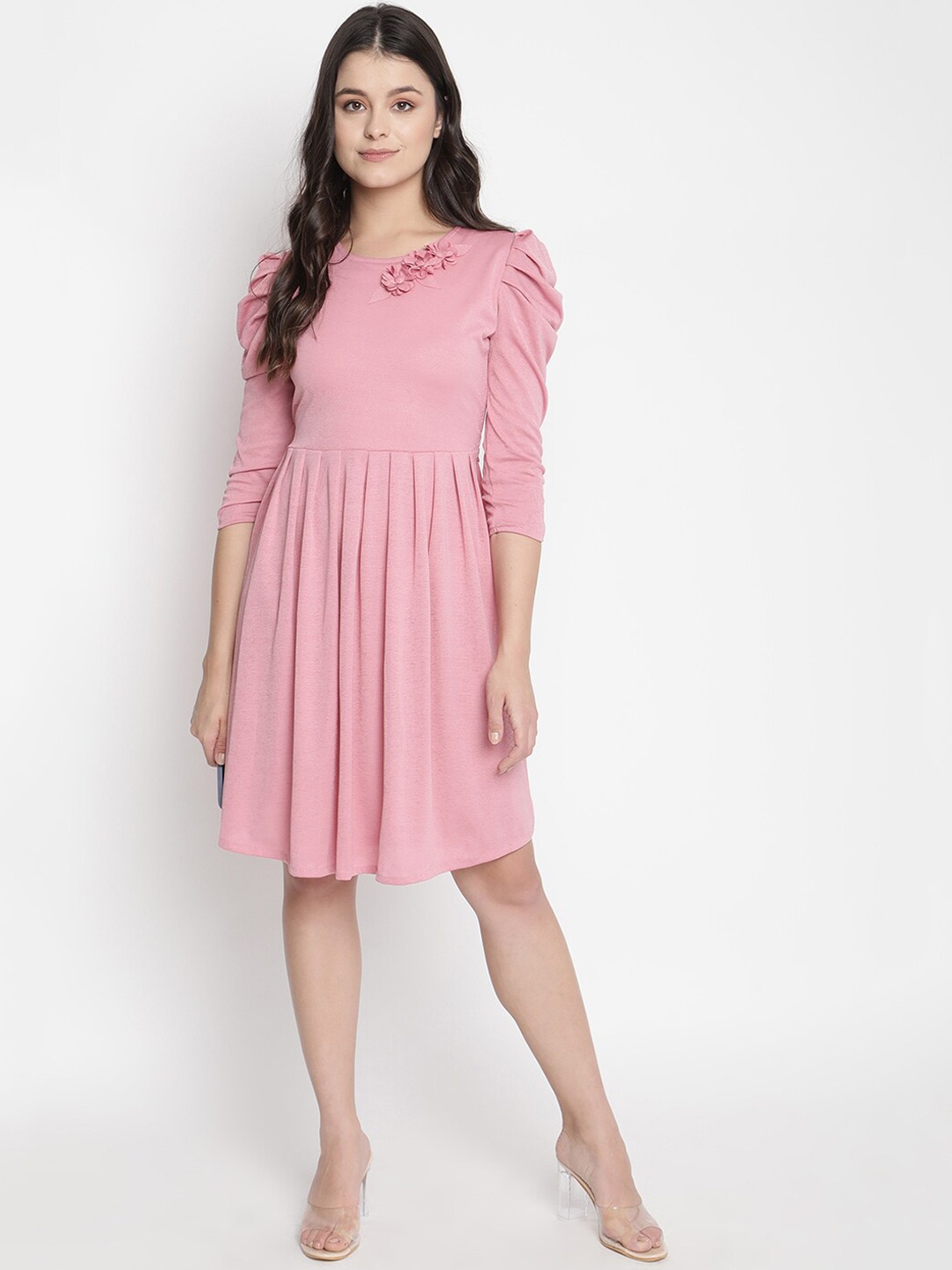 

V2 Value & Variety Pink Solid Dress