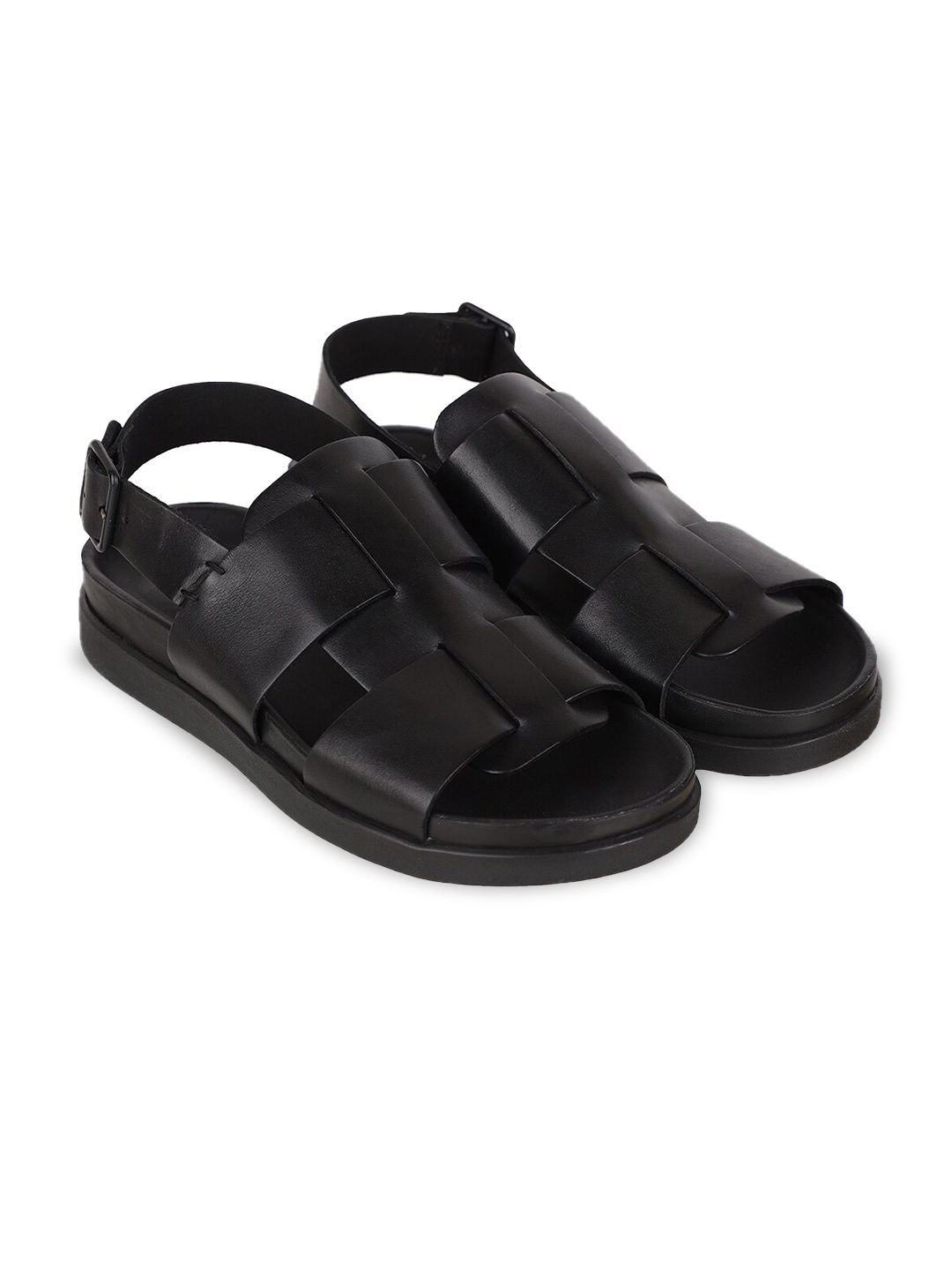 

Clarks Men Black Leather Comfort Sandals