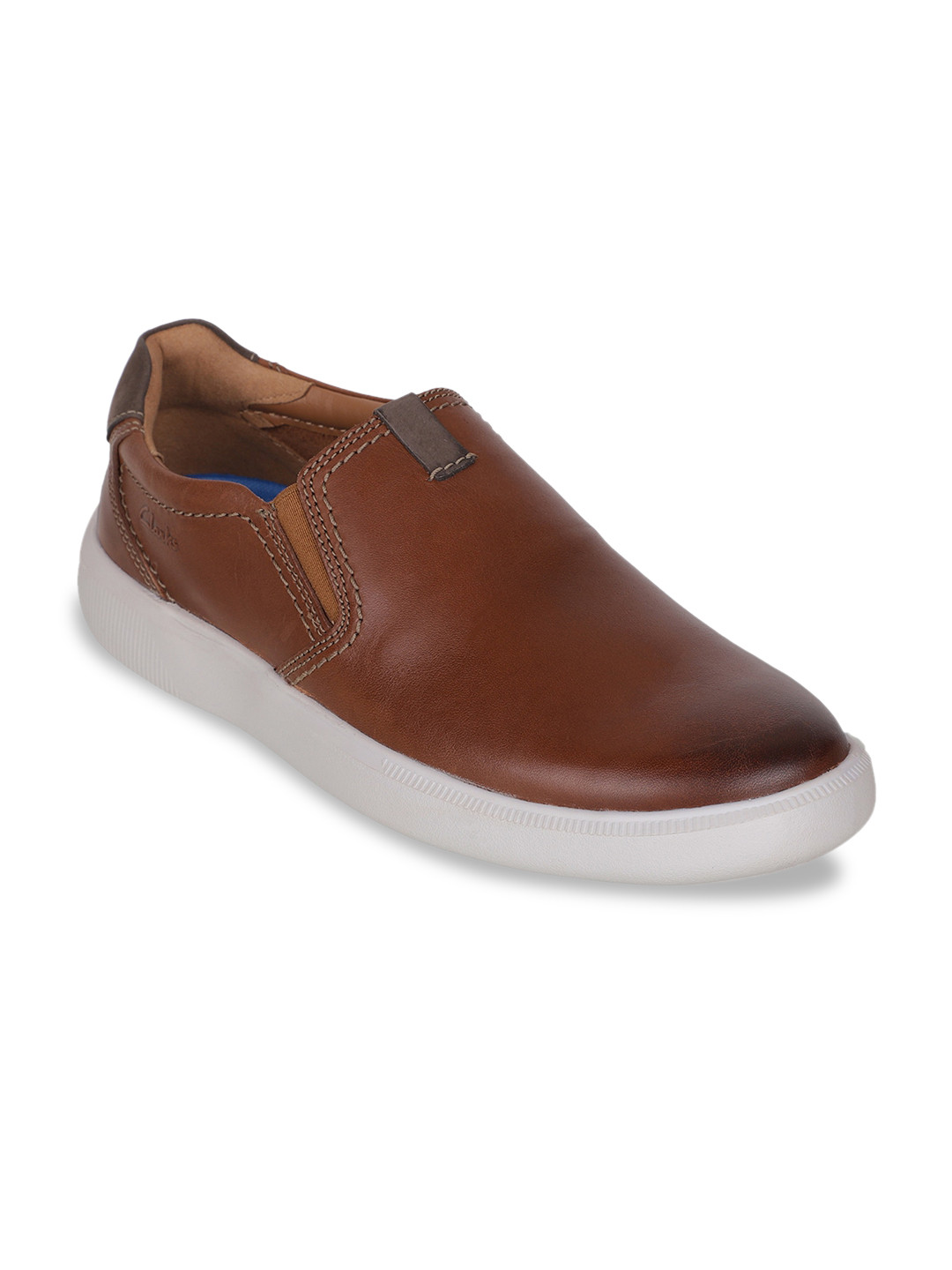 

Clarks Men Tan Leather Slip-On Sneakers