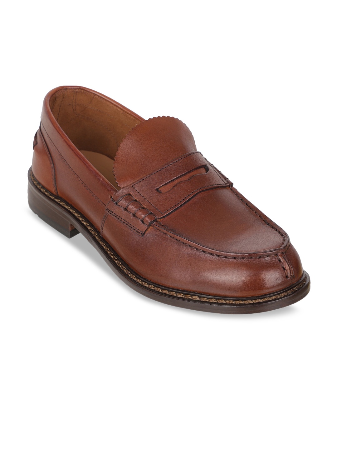 

Clarks Men Tan Brown Solid Leather Formal Loafers