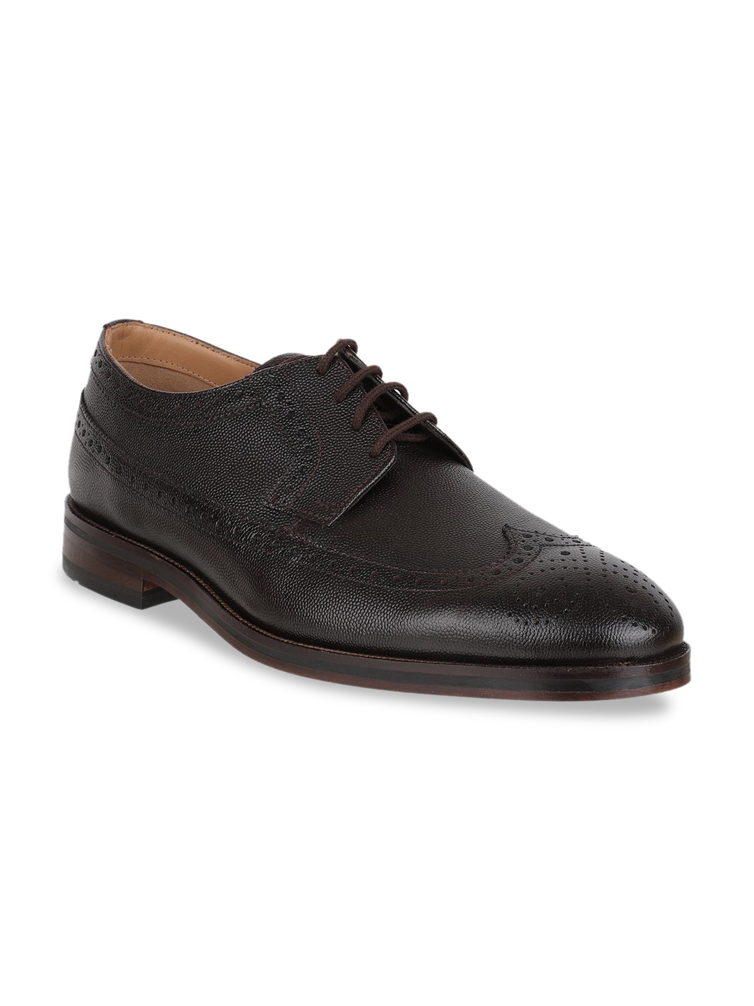 

Clarks Men Brown Solid Leather Formal Derbys
