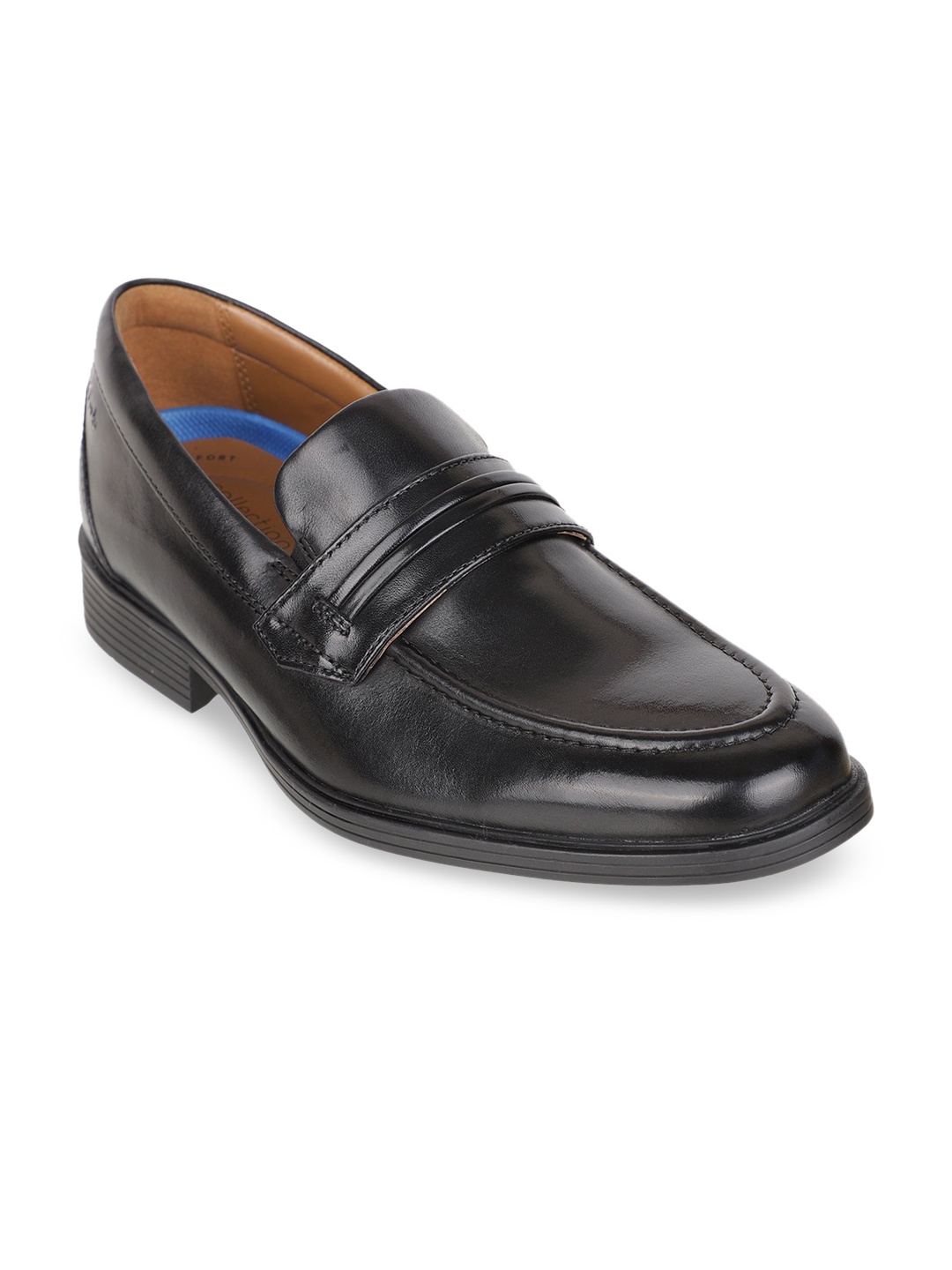 

Clarks Men Black Solid Leather Formal Slip-Ons