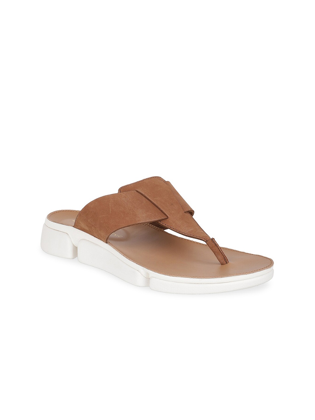 

Clarks Men Tan & White Suede Comfort Sandals