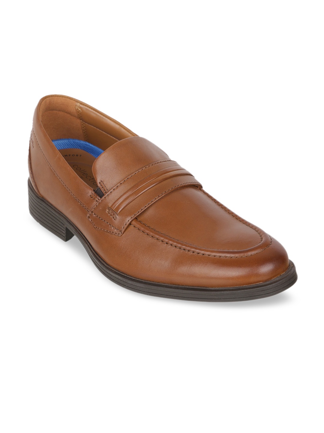 

Clarks Men Tan Brown Solid Leather Formal Loafers