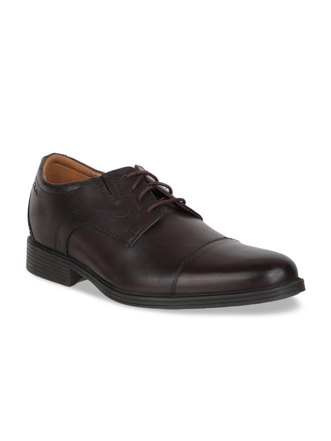 

Clarks Men Brown Solid Leather Formal Derbys