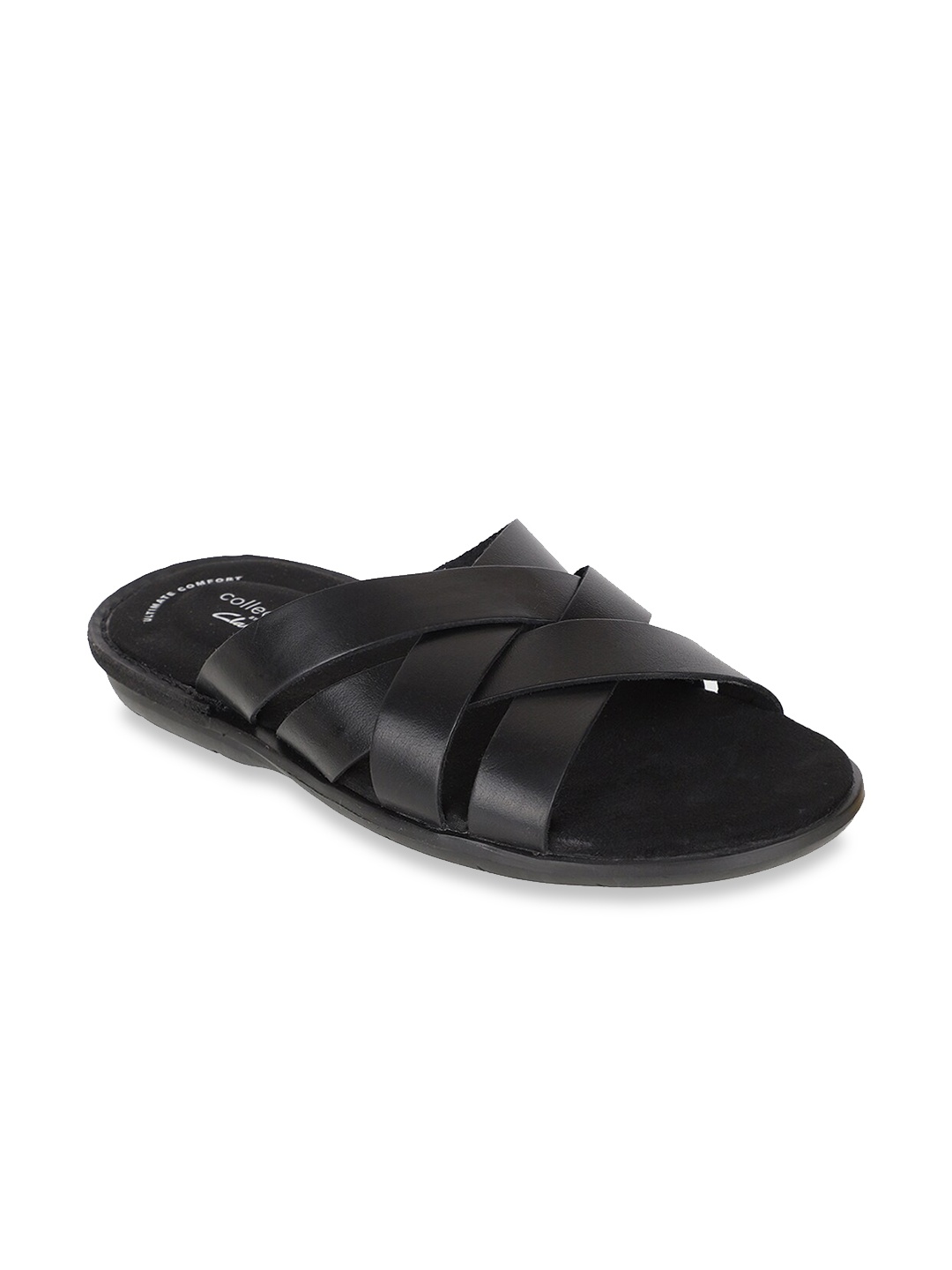 

Clarks Men Black Leather Comfort Sandals