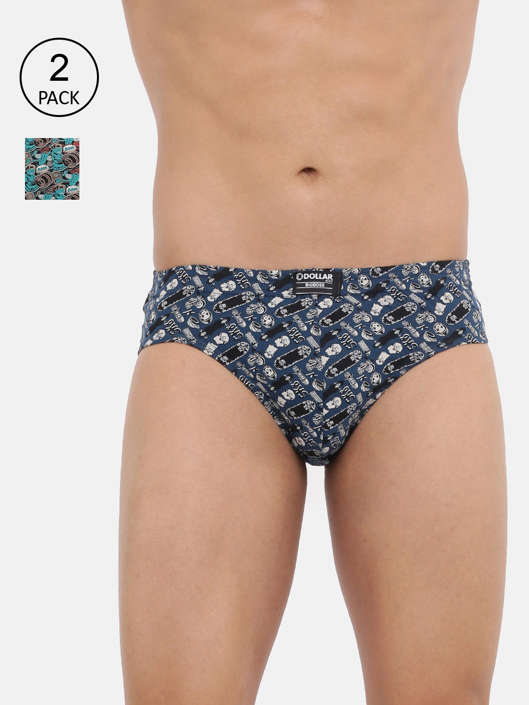 

Dollar Bigboss Men Pack of 2 Printed Briefs MBBR-09-CRAZYBRF-PO2-CO3, Assorted
