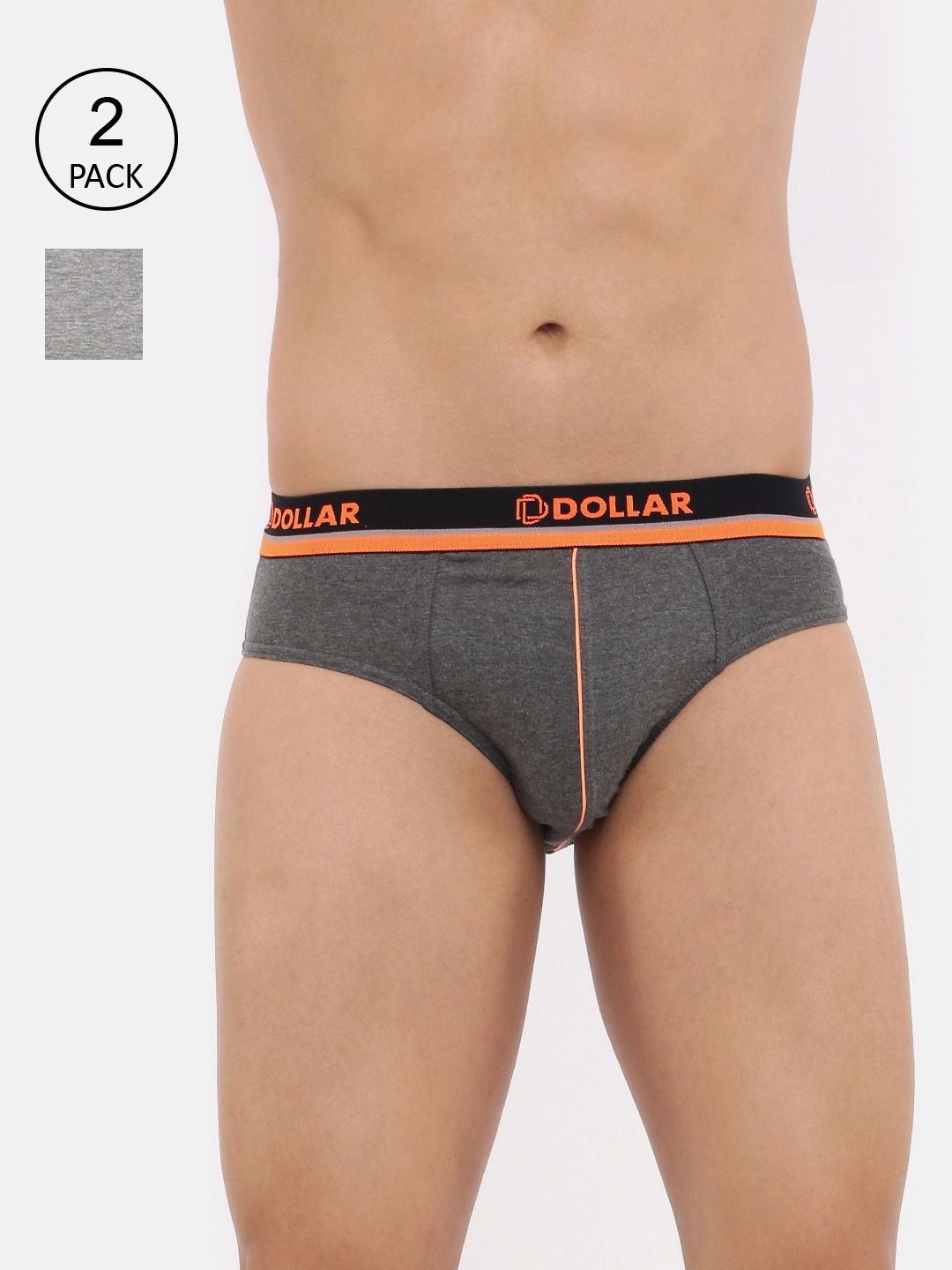 

Dollar Bigboss Men's Solid Pack of 2 Super Combed Cotton Brief MBBR-12-GLOBRF-PO2-CO3, Assorted