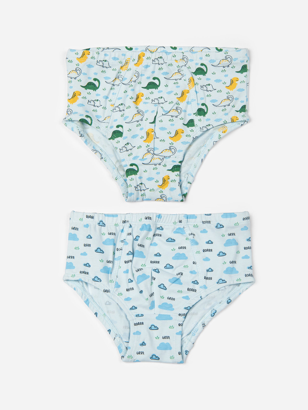 

Keebee Boys Pack Of 2 Printed Organic Cotton Hipster Briefs BBRIEF_DINO_1_2, Blue