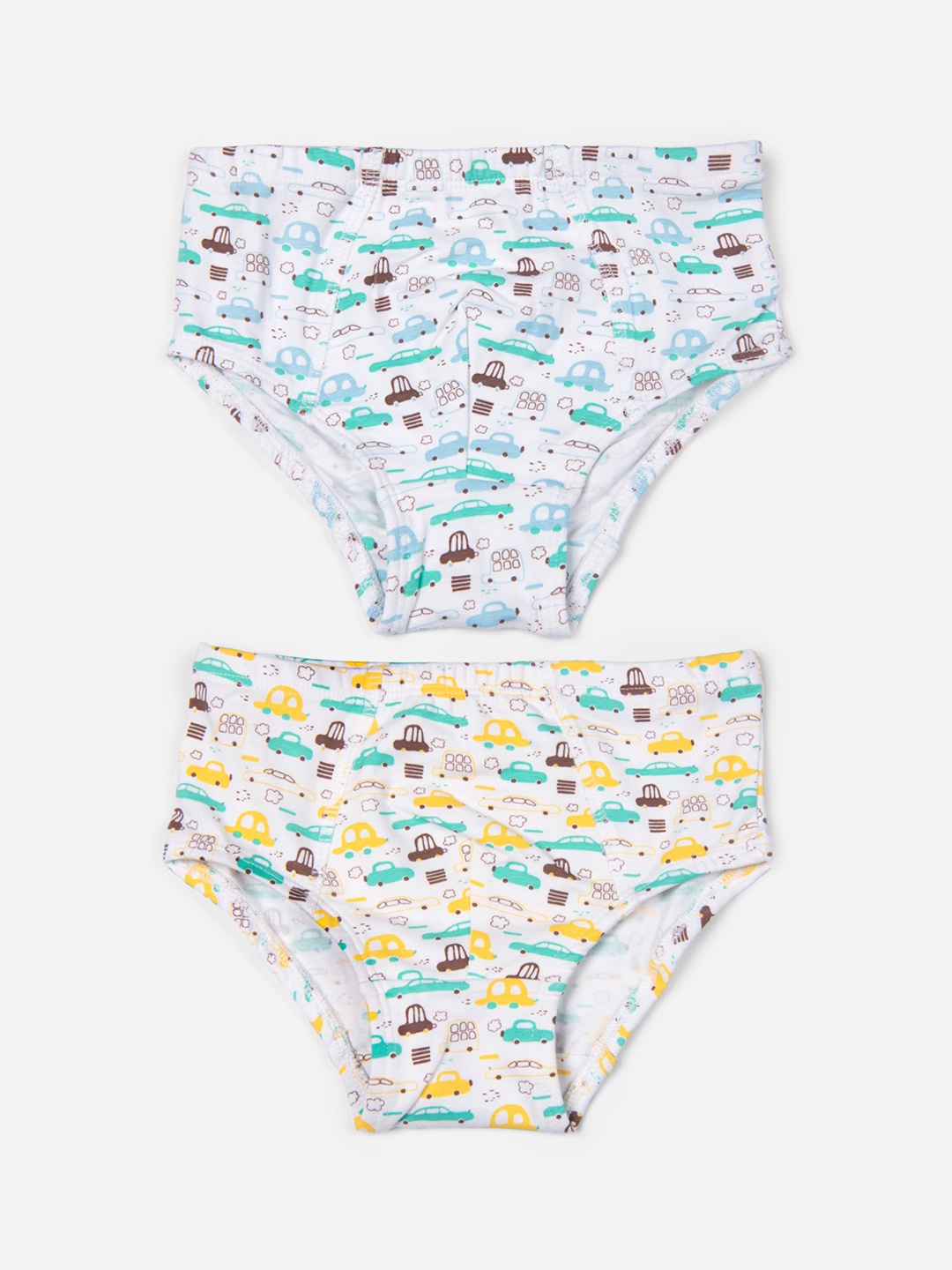

Keebee Boys Pack Of 2 Printed Organic Cotton Hipster Briefs BBRIEF_RC_1_2, White