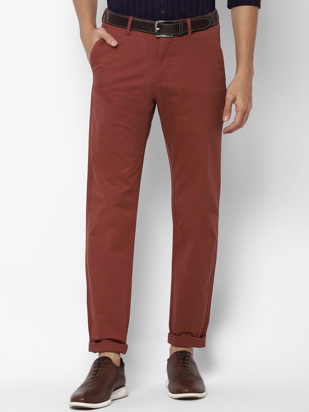 

Allen Solly Men Maroon Trousers