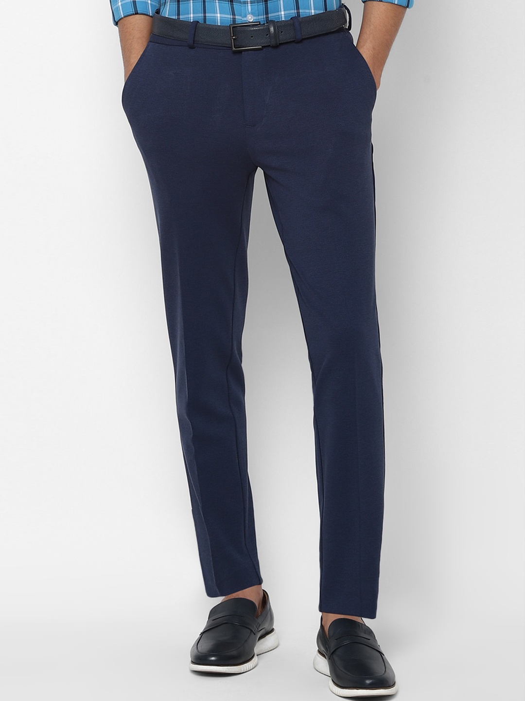 

Allen Solly Men Navy Blue Slim Fit Trousers