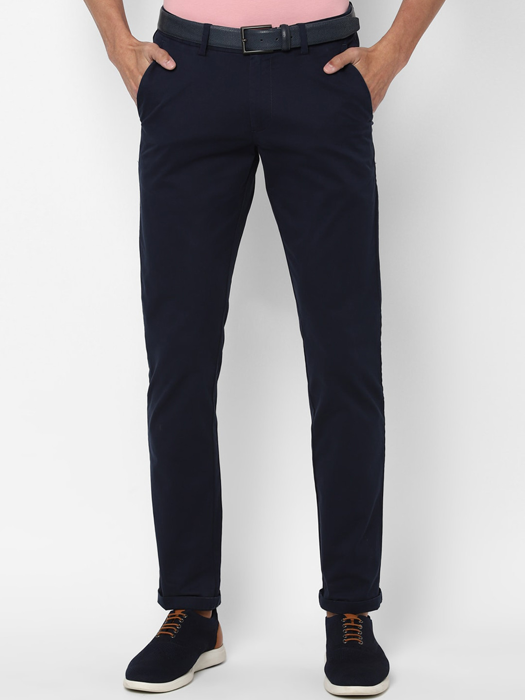 

Allen Solly Men Navy Blue Slim Fit Trousers