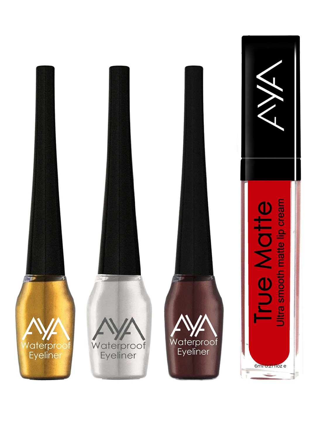 

AYA Set Of 4 Long Lasting Eyeliner & Lipstick, Na