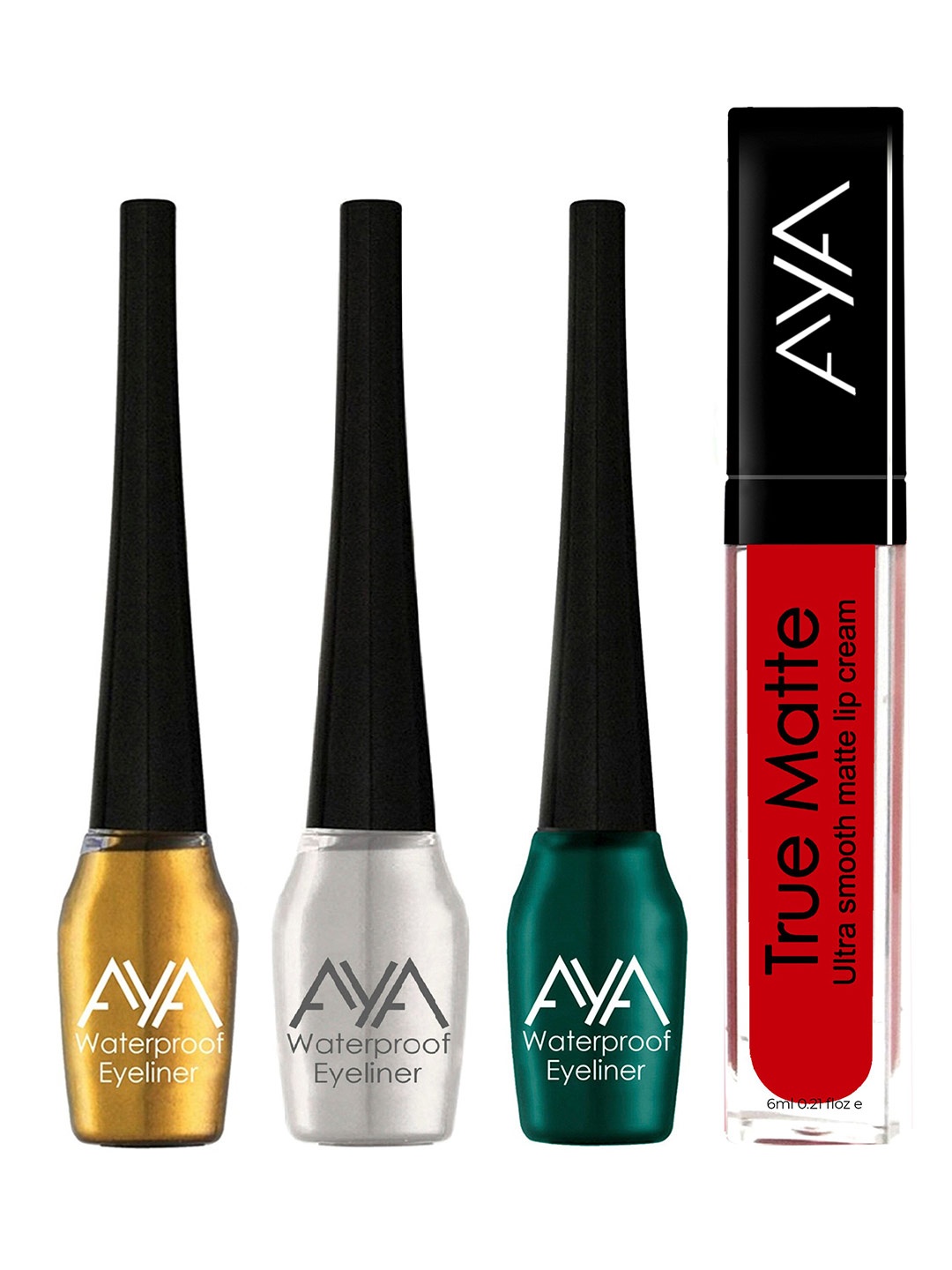 

AYA Set of 3 Liquid Eyeliner & Liquid Lipstick, Gold