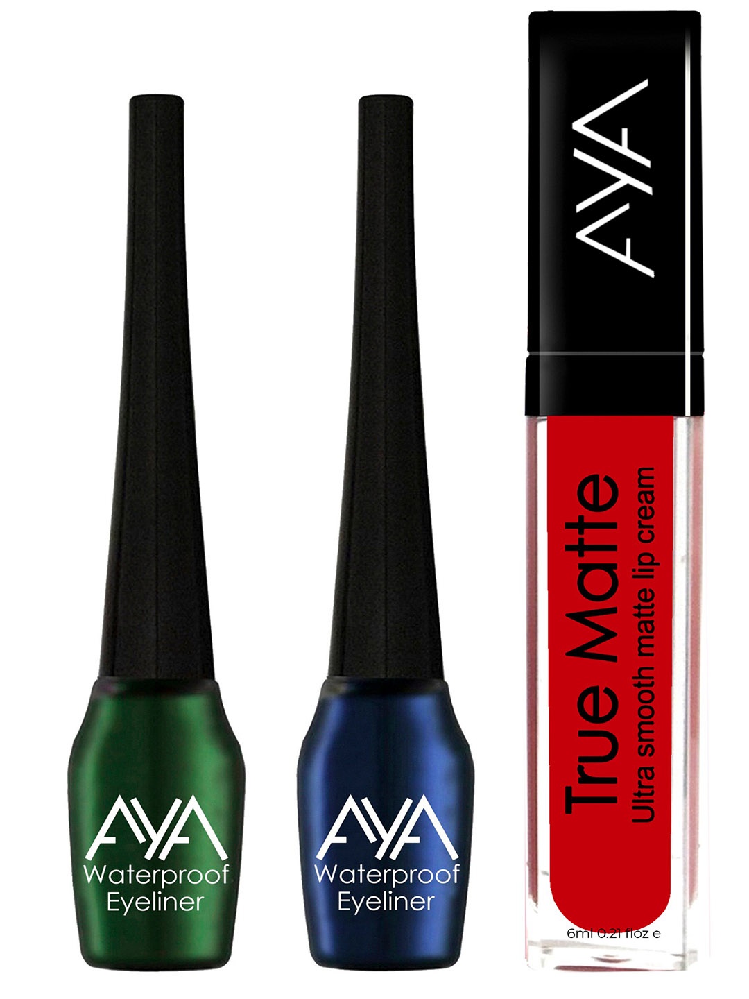 

AYA Set Of 3 Long Lasting Eyeliner & Lipstick, Multi