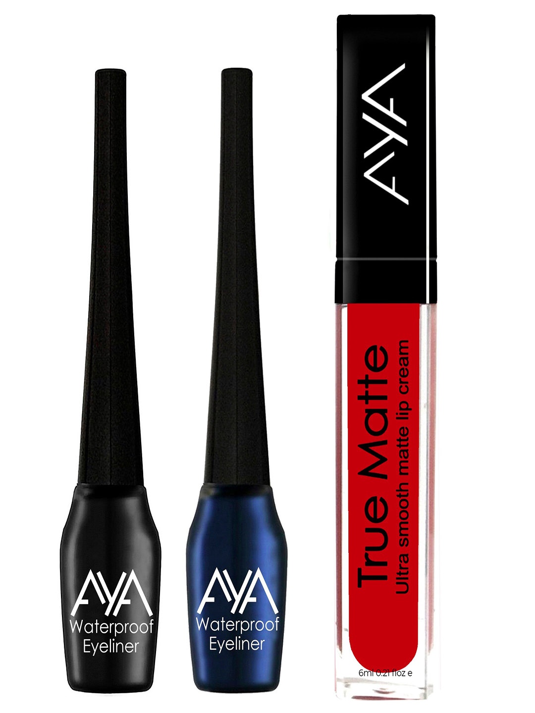 

AYA Set Of 3 Long Lasting Eyeliner & Lipstick, Multi