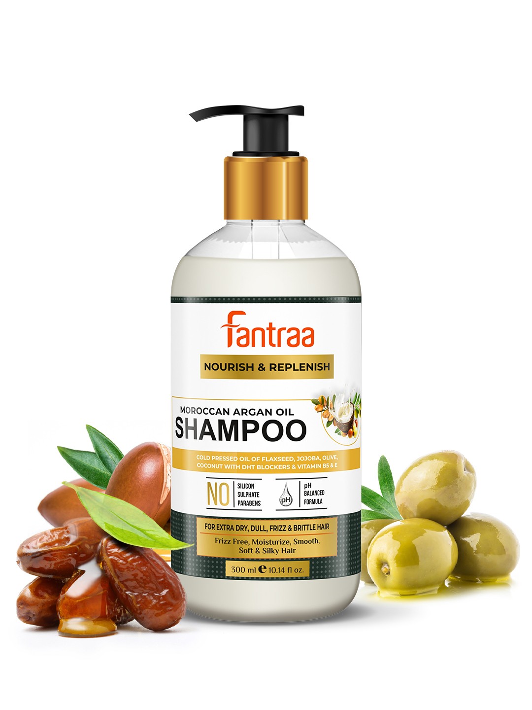 

Fantraa Moroccan Argan Oil Shampoo - 300 ml, Cream
