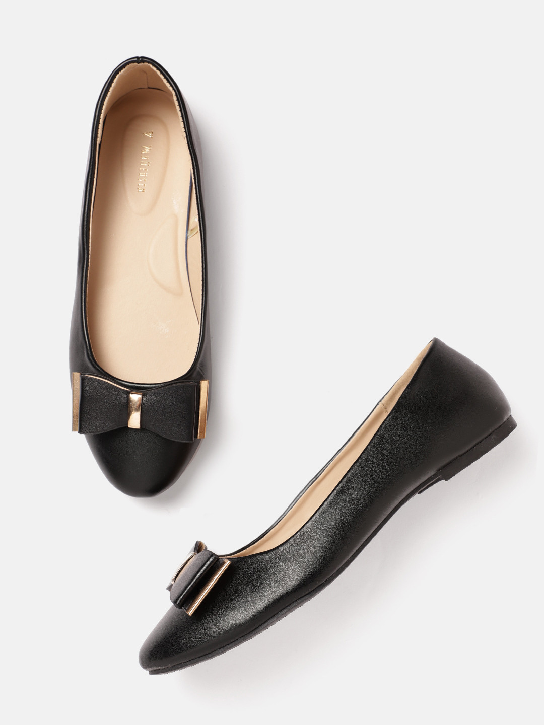 

Van Heusen Woman Women Black Solid Ballerinas with Bows