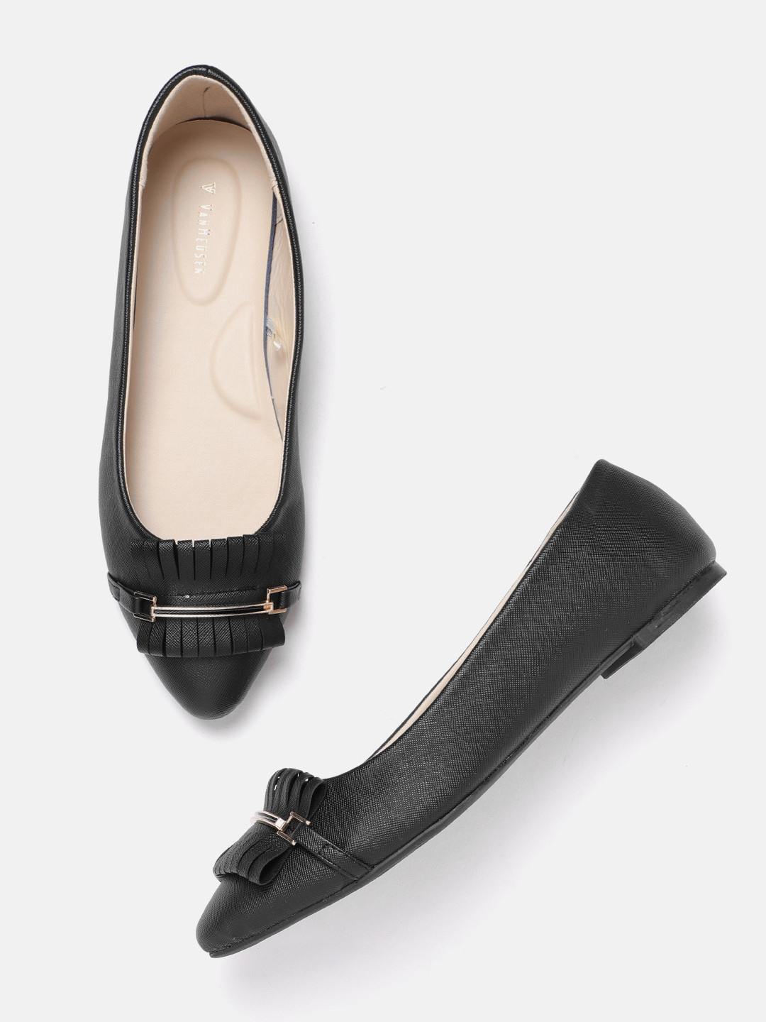 

Van Heusen Woman Black Embellished Ballerina Flats