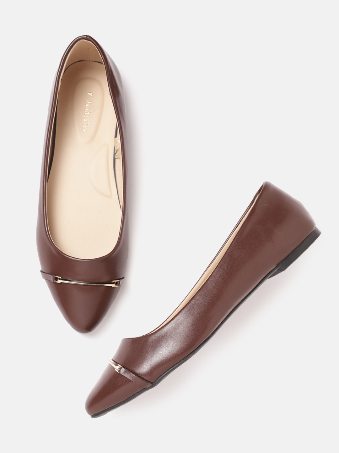 

Van Heusen Woman Women Coffee Brown Solid Ballerinas