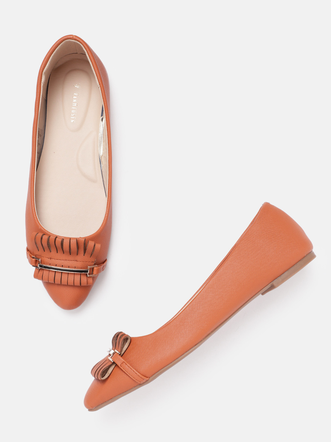 

Van Heusen Woman Tan Brown Embellished Ballerina Flats
