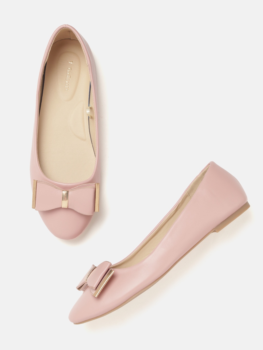 

Van Heusen Woman Women Peach-Coloured Solid Ballerinas with Bow Detail