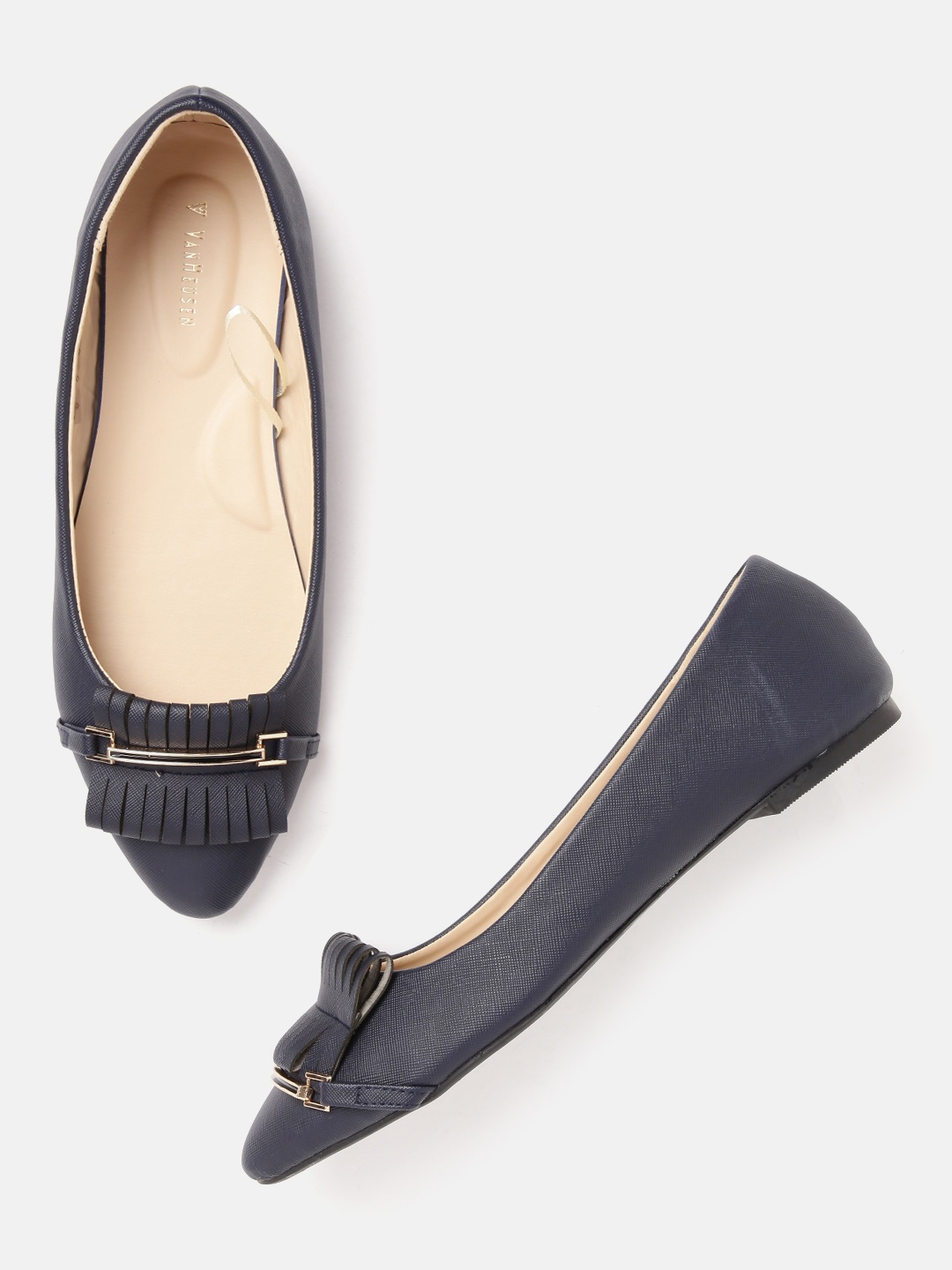 

Van Heusen Woman Navy Blue Embellished Ballerinas Flats