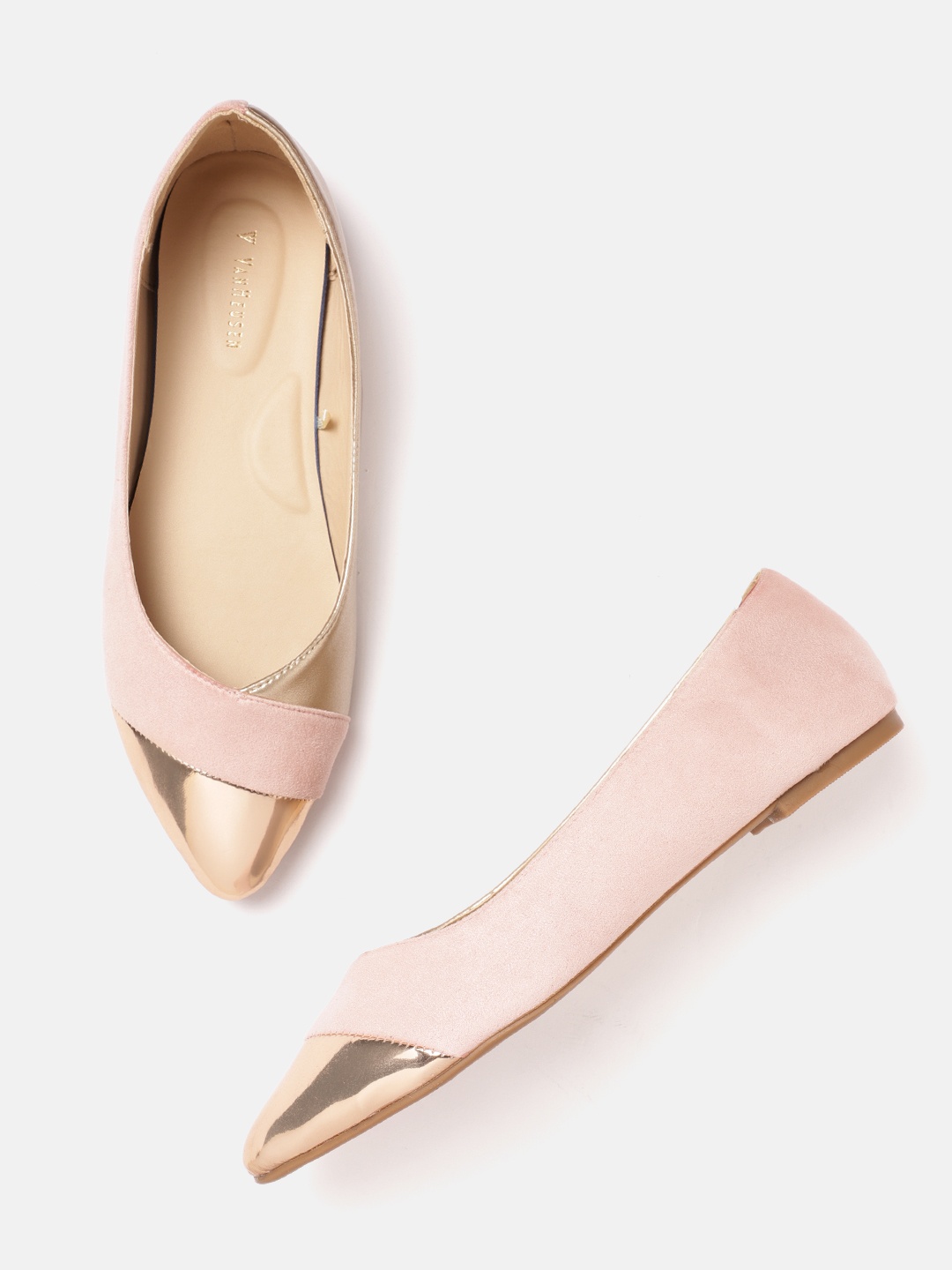 

Van Heusen Woman Nude-Coloured & Gold-Toned Ballerinas Flats