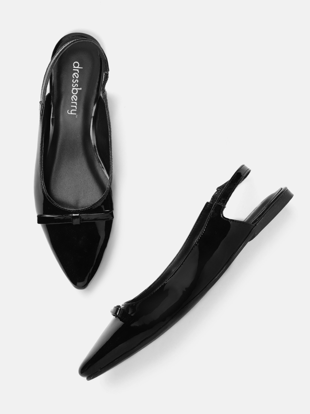 

DressBerry Women Black Solid Flats with Bow Detail