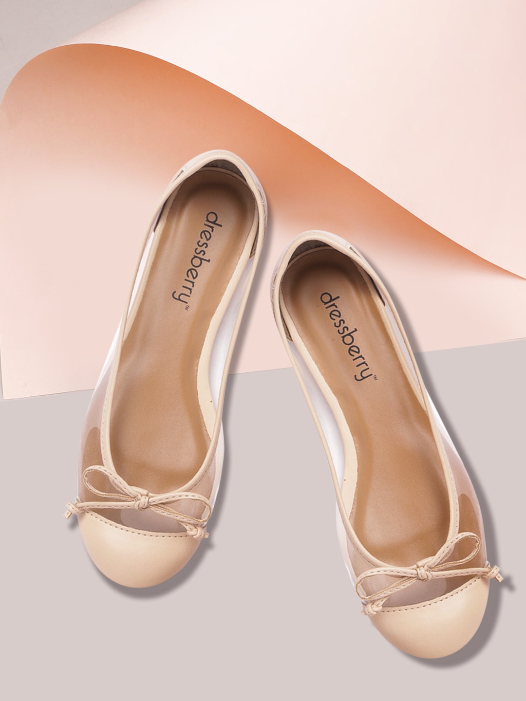 

DressBerry Women Beige Solid Ballerinas with Bows