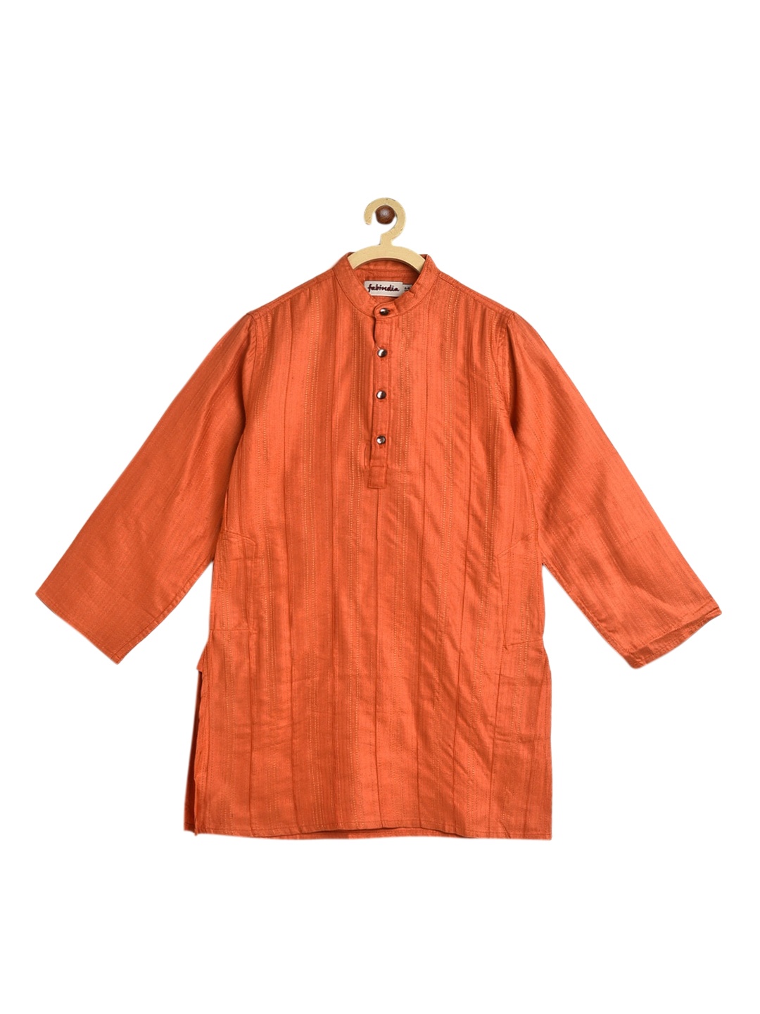 

Fabindia Boys Orange Striped Kurta