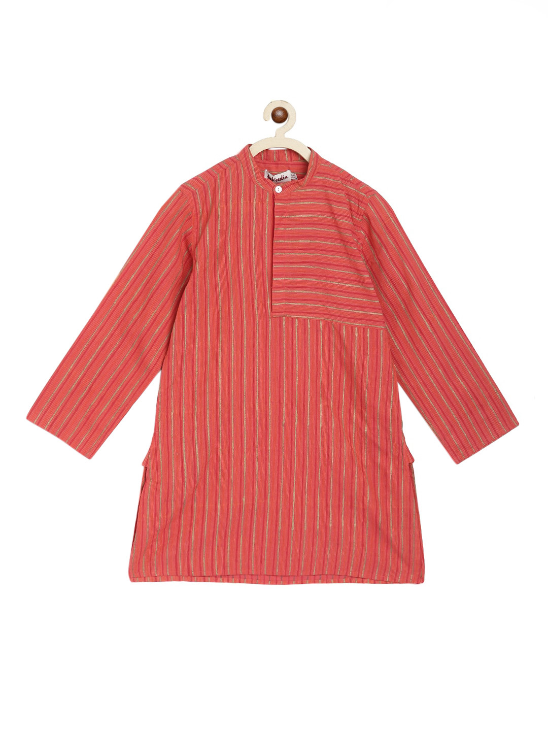 

Fabindia Boys Orange Striped Kurta