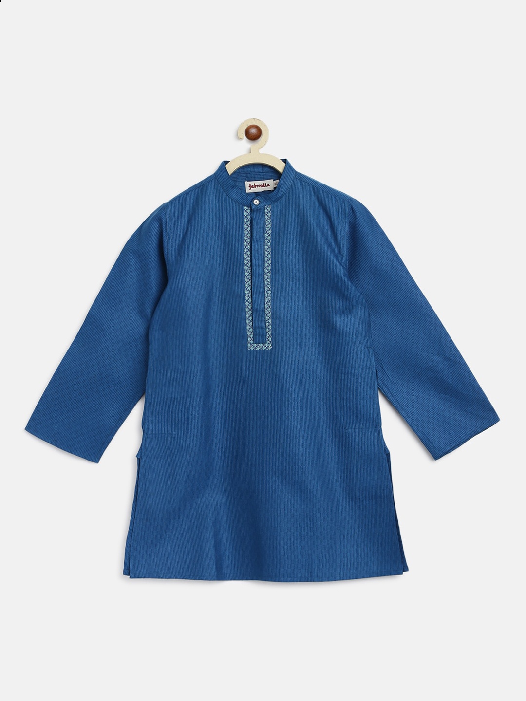 

Fabindia Boys Blue Solid Kurta