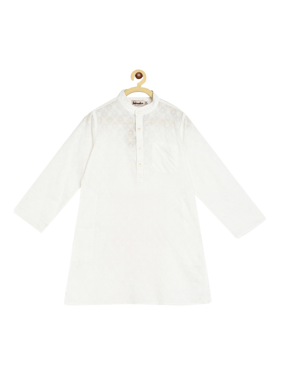 

Fabindia Boys White Ethnic Motifs Printed Kurta