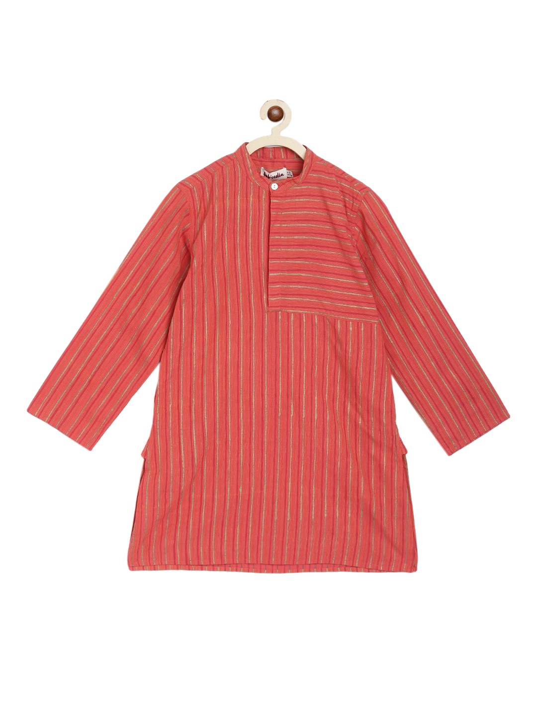 

Fabindia Boys Orange Striped Kurta