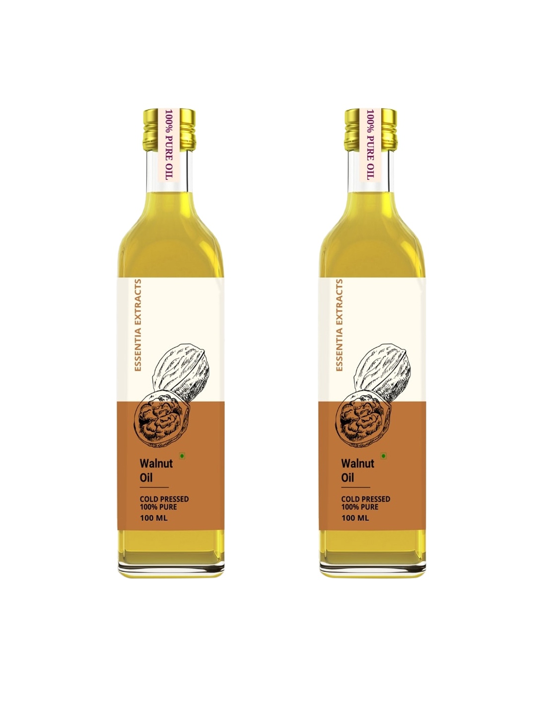 

ESSENTIA EXTRACTS Unisex Combo of 2 Cold-Pressed Walnut Oil- 200ml, Transparent