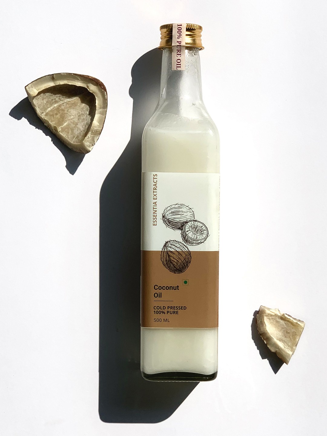 

ESSENTIA EXTRACTS Combo of 2 Cold-Pressed Coconut Oils -1000 ml, Transparent