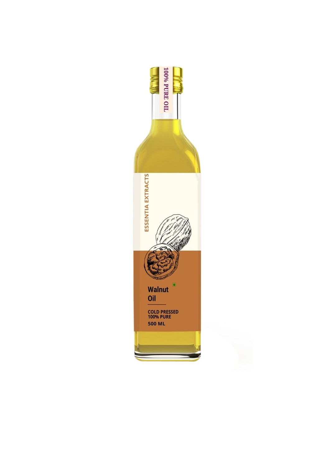 

ESSENTIA EXTRACTS Cold-pressed Walnut Oil-500ml, Transparent
