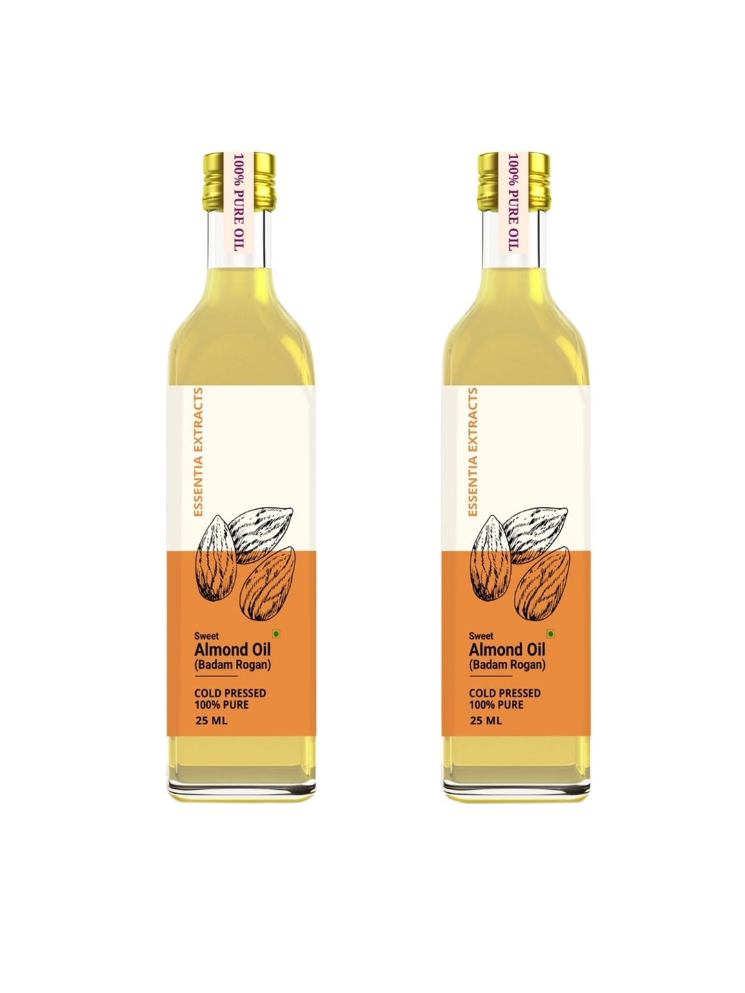 

ESSENTIA EXTRACTS Combo of 2 Cold-pressed Sweet Almond Oil, Transparent