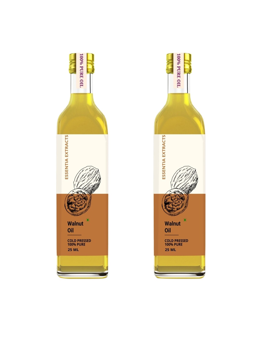 

ESSENTIA EXTRACTS Set of 2 Cold-Pressed Walnut Oils 50ml, Transparent