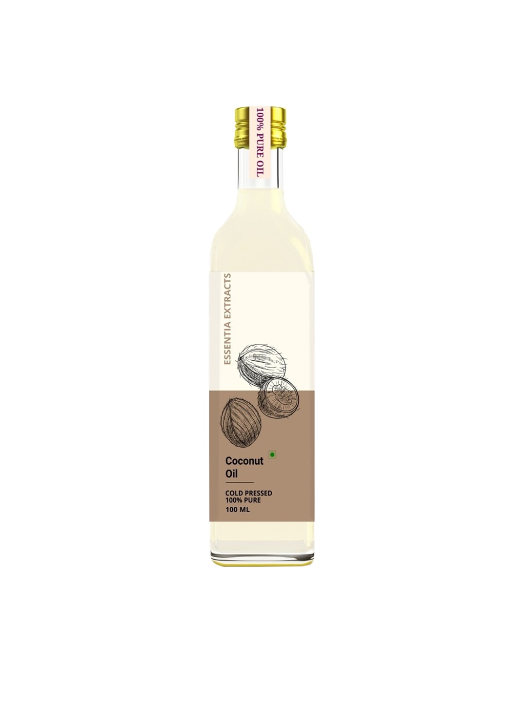 

ESSENTIA EXTRACTS Cold-pressed Coconut Oil - 100ml, Transparent