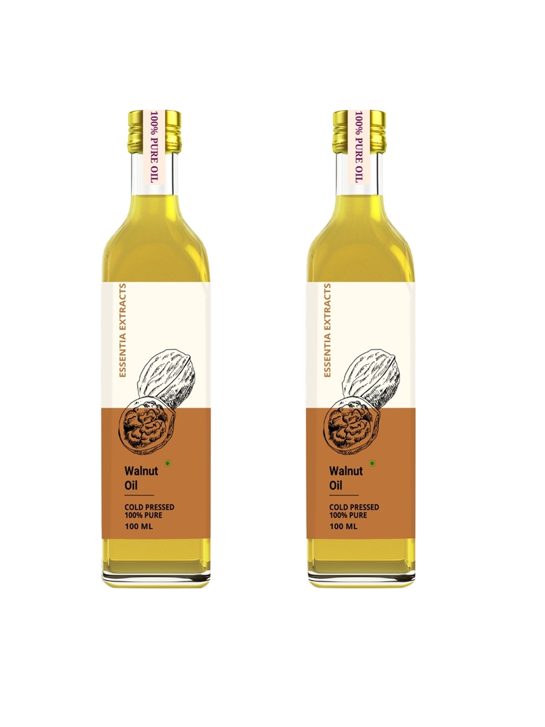 

ESSENTIA EXTRACTS Unisex Combo of 2 Cold-Pressed Walnut Oil- 200ml, Transparent