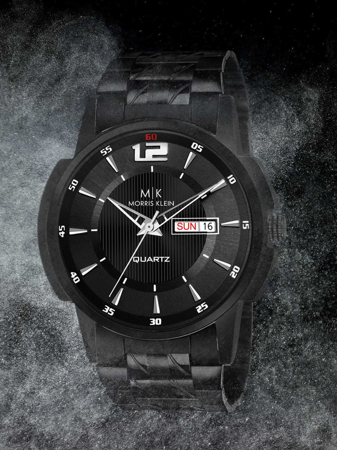 

MORRIS KLEIN Men Black Dial & Black Stainless Steel Bracelet Style Straps Analogue Watch