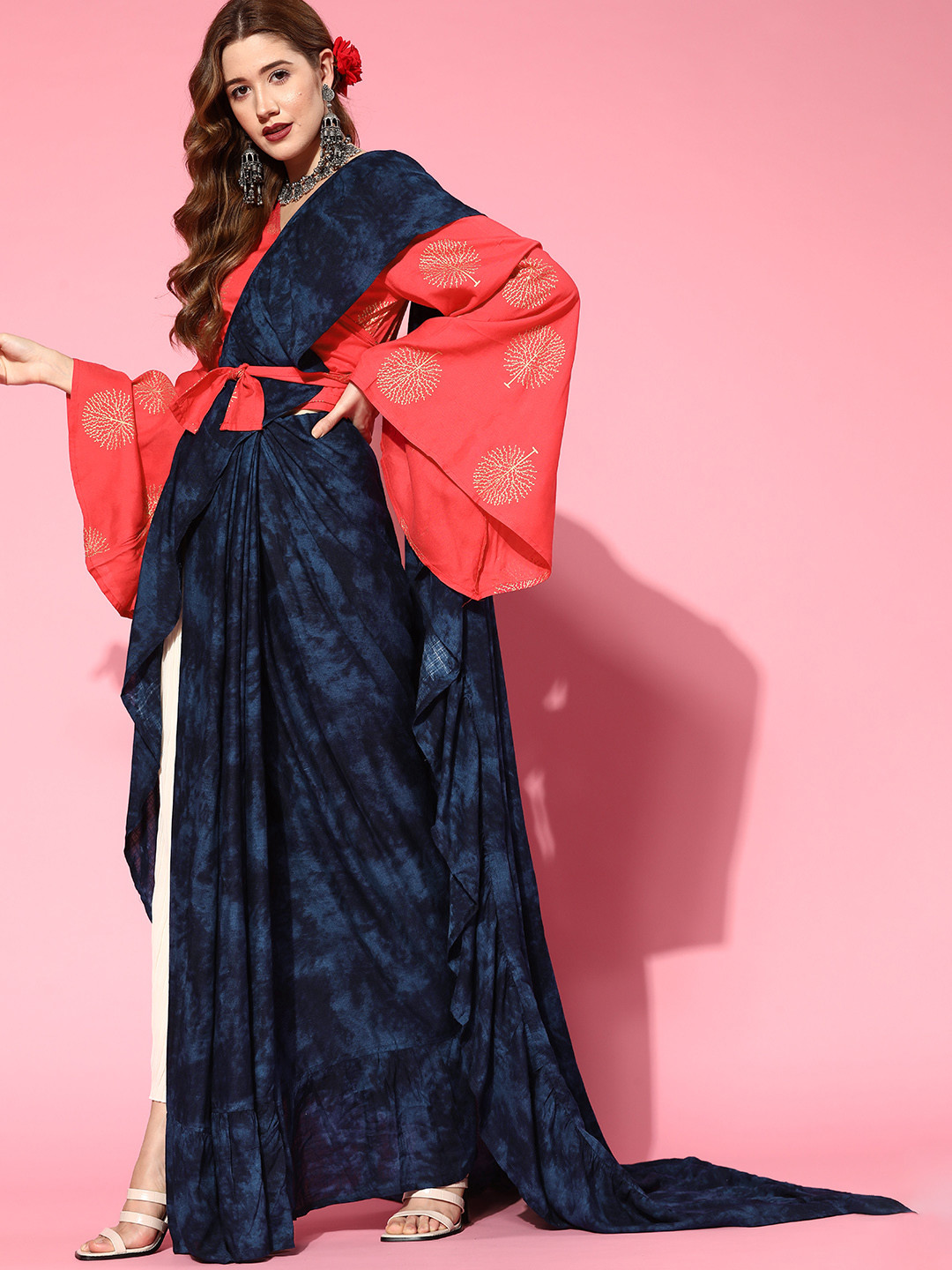 

InWeave Abstract Saree, Blue