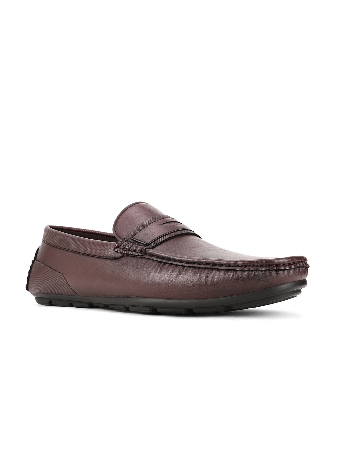 

Bata Men Burgundy PU Penny Loafers